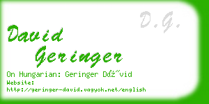 david geringer business card
